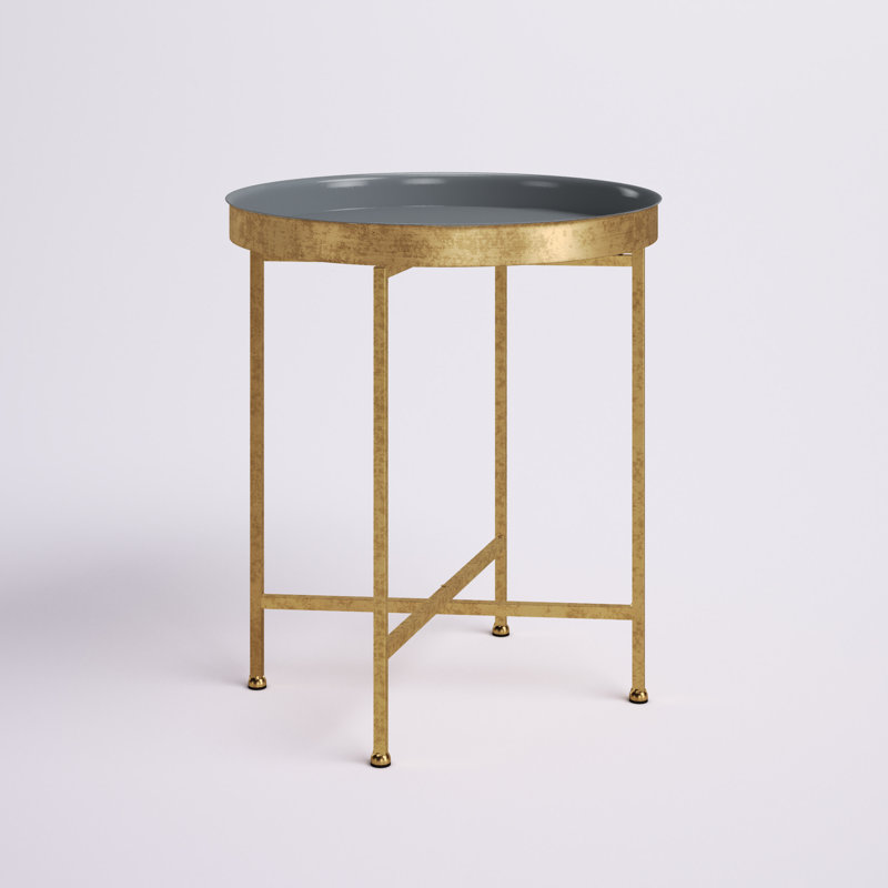 Mistana™ Alvis Iron Tray Top Cross Legs End Table & Reviews Wayfair